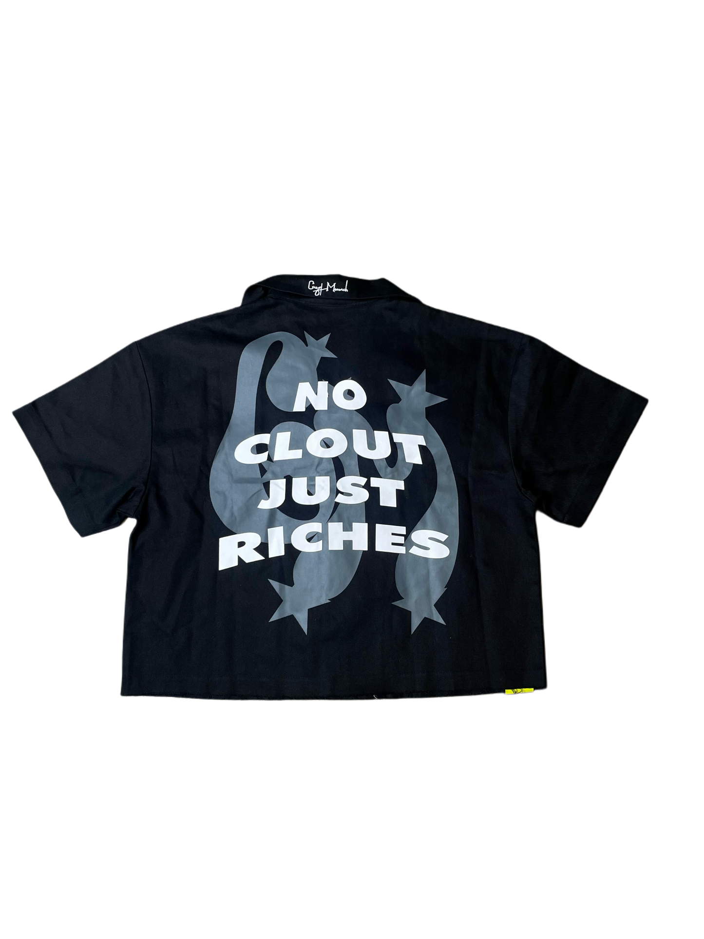“BLESSED” Cropped Shirt (Black)