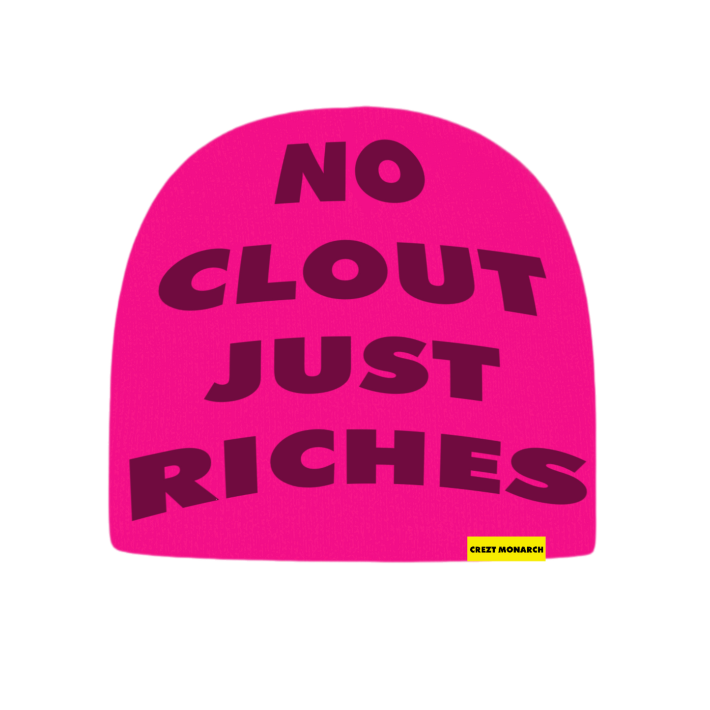 “NO CLOUT” Beanie (Magenta)