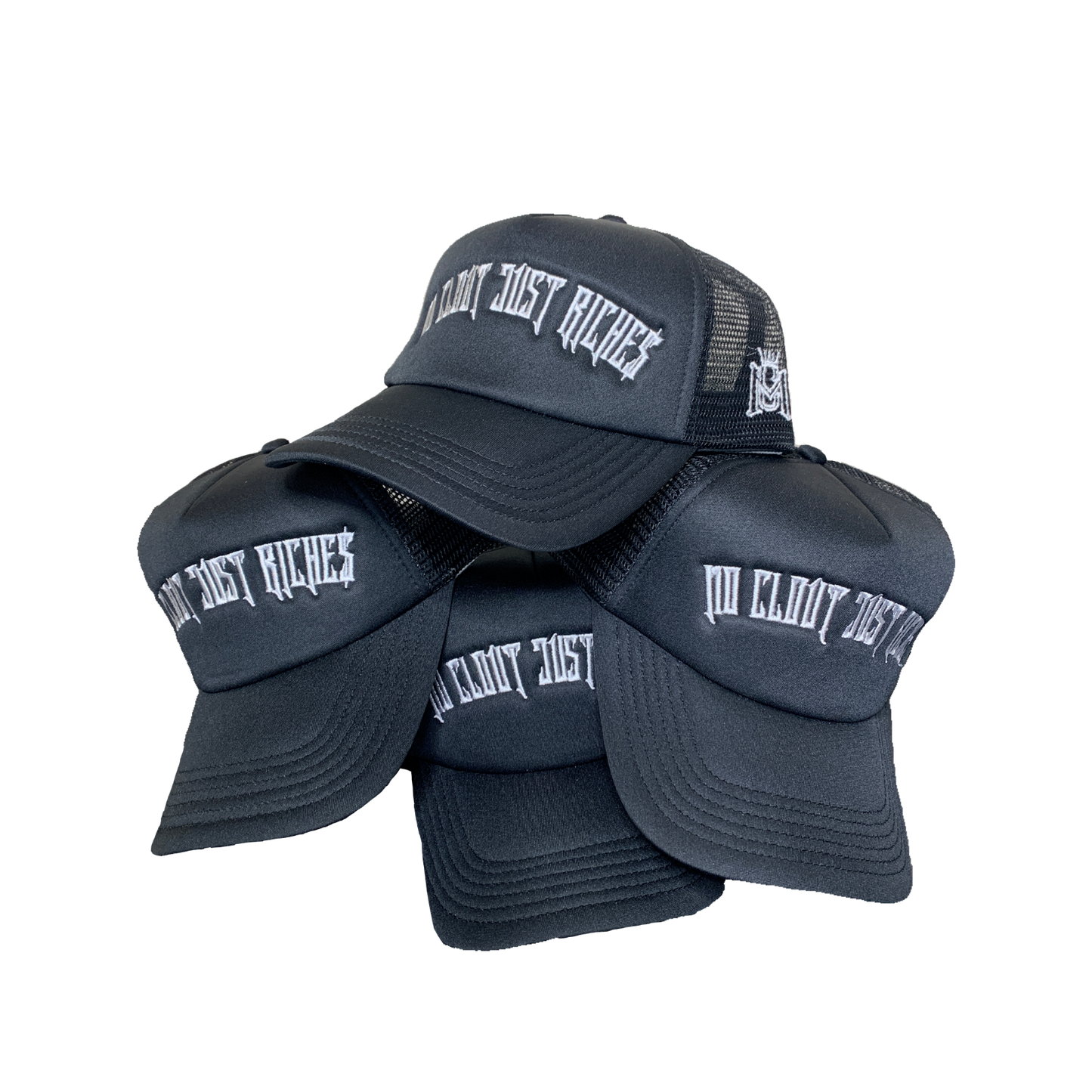 “NO CLOUT JUST RICHES ” TRUCKER (Black)