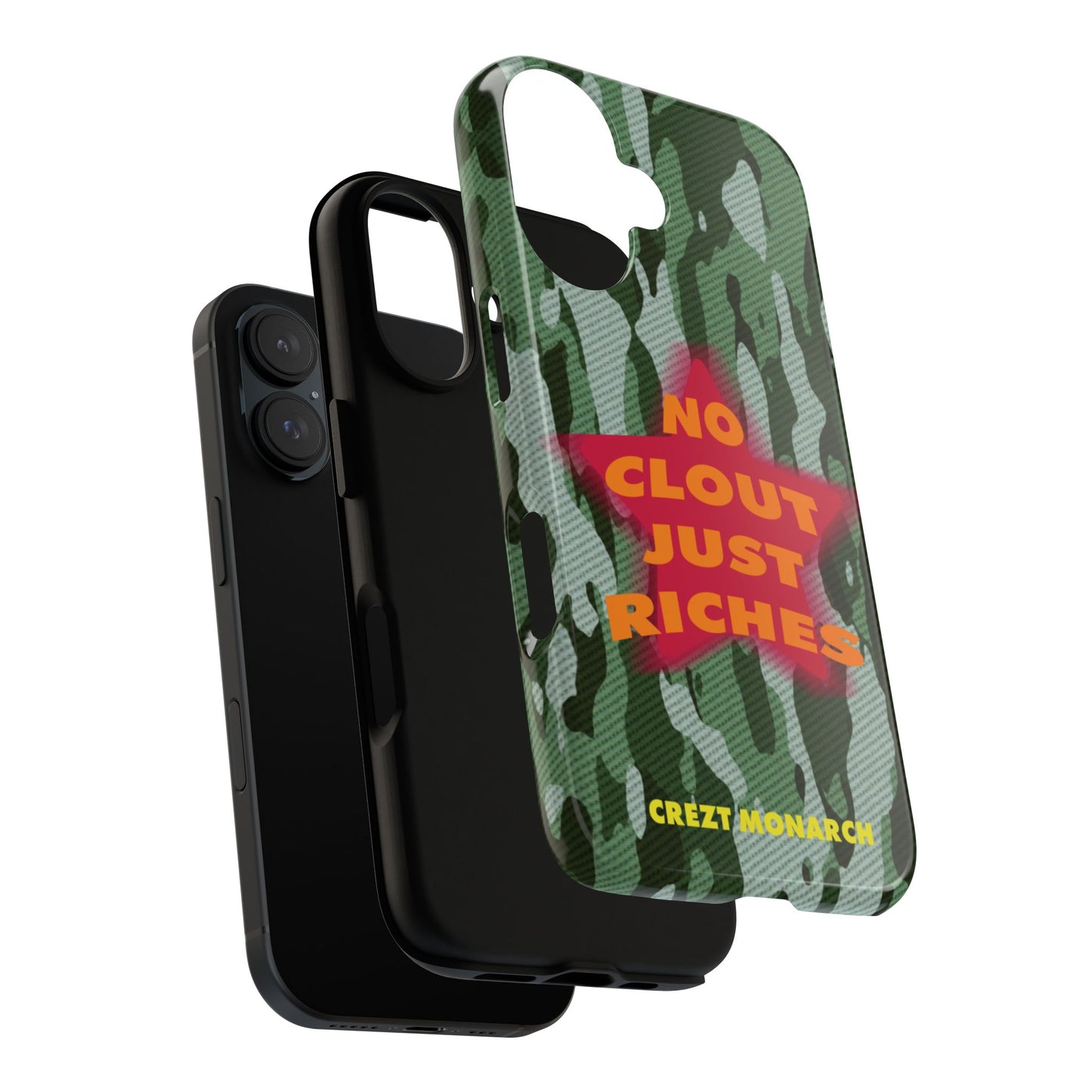 "No Clout Just Riches" Camouflage Phone Case